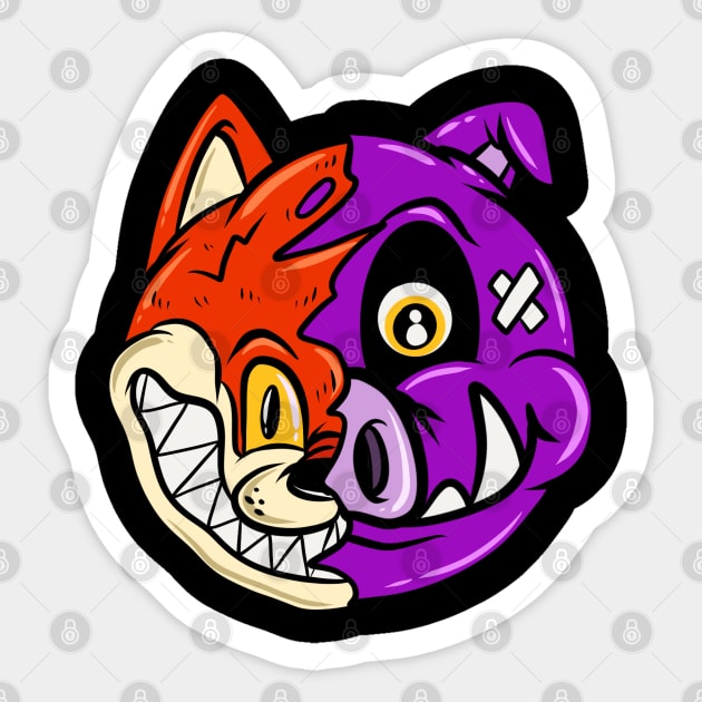 fox pig cartoon Sticker by Behold Design Supply